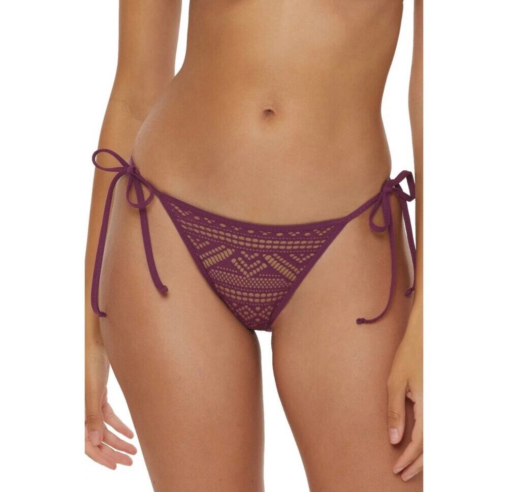 Becca by Rebecca Tie Side Bottom maroon lace size L